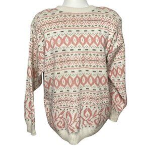 Vintage fair isle geometric‎ kint sweater by Christopher & Banks  Size Large